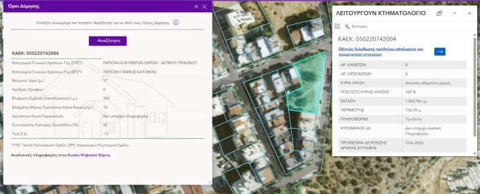 Κτηματολόγιο: Στο maps.ktimatologio.gr οι βασικοί όροι δόμησης