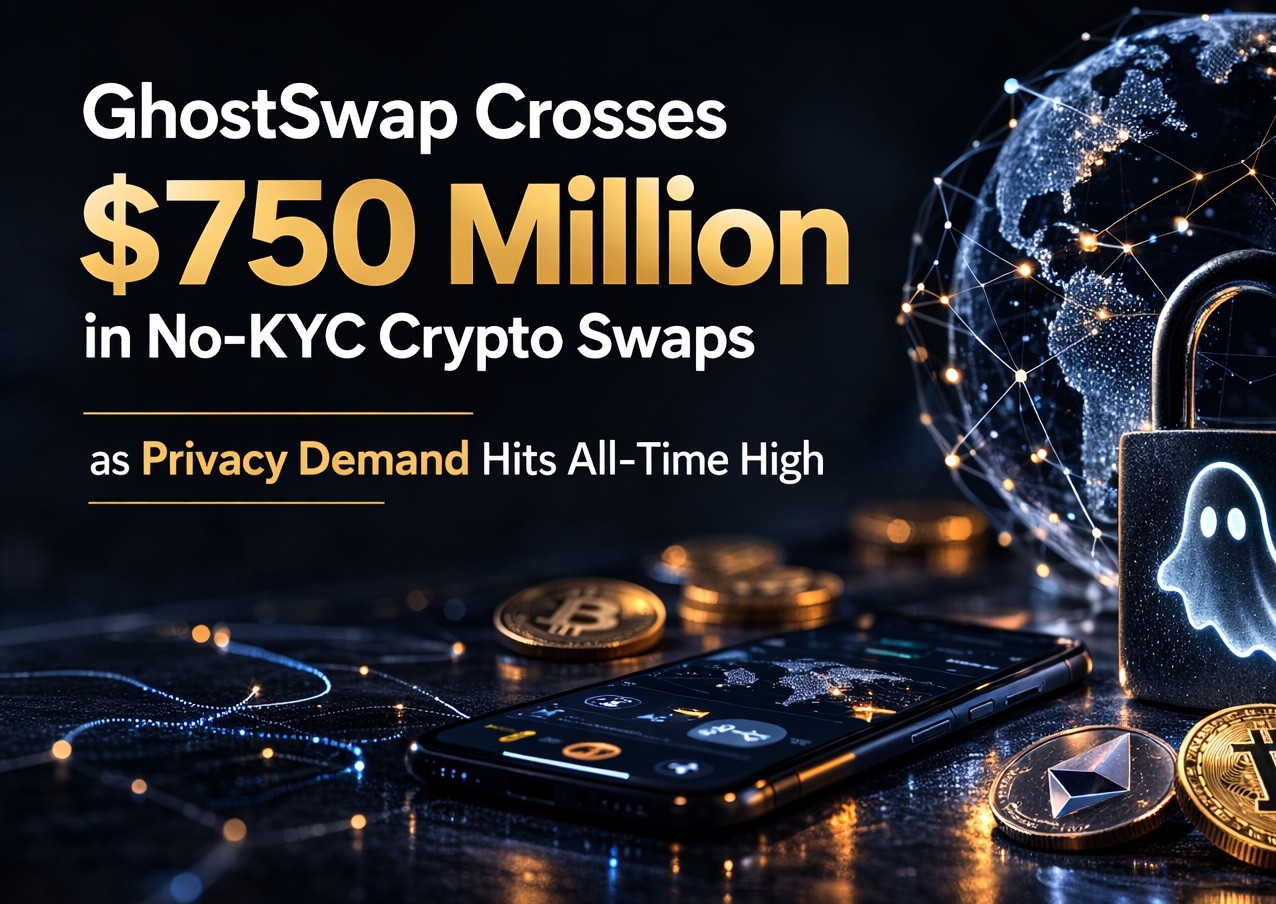 Το GhostSwap ξεπερνά τα 750 εκατομμύρια δολάρια σε κρυπτονομίσματα χωρίς KYC καθώς η ζήτηση για ιδιωτικότητα φτάνει σε ιστορικό υψηλό.